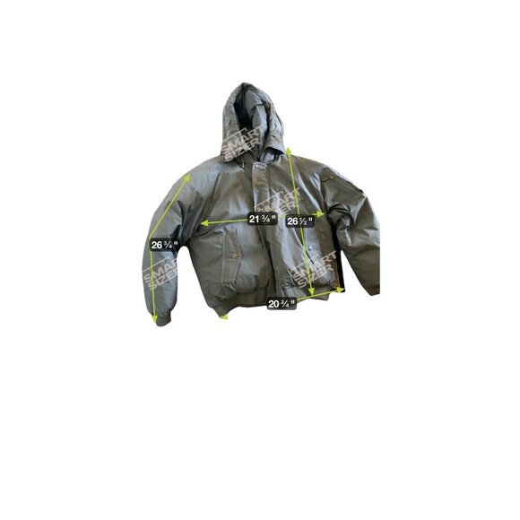 Adventure Gear Mens Size L Down Puffer Jacket Parka Hood Green Pockets Aviator - Picture 4 of 14